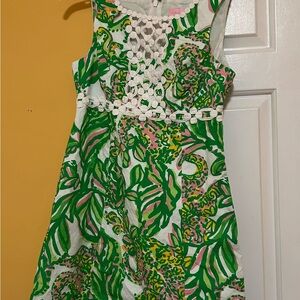 Lilly Pulitzer Green and Yellow Embellished Tiered Sundress